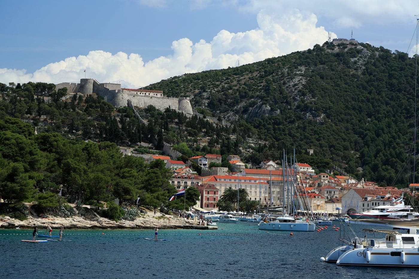The defensive line above Hvar Town — Španjola and the Napoleon fort on the ridge