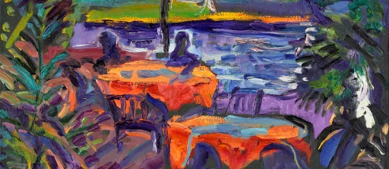 Painting of the terrace above Vinogradišće Bay — Meneghello estate, Palmižana